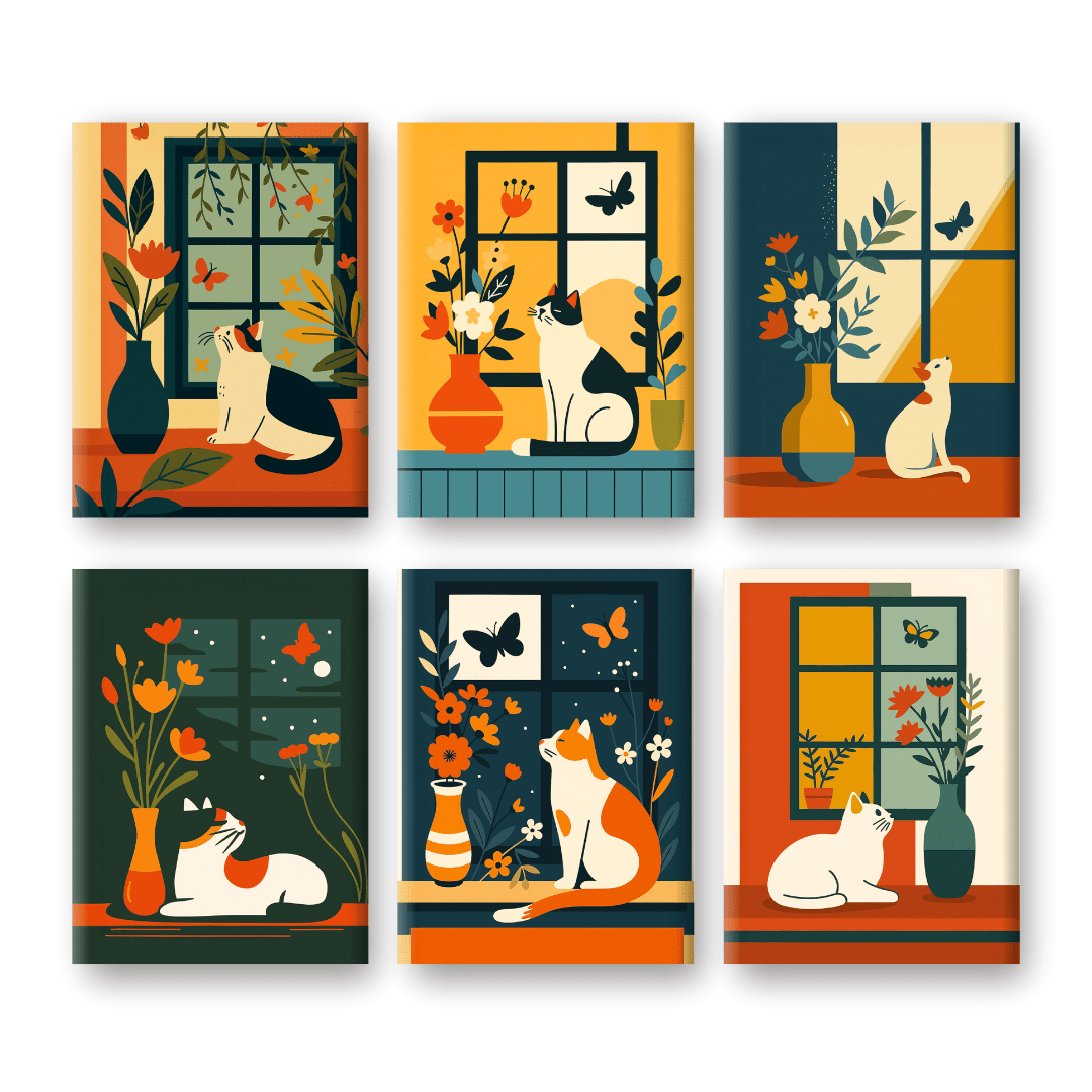 Window Watch: Cats at Rest - Paint by Numbers Kit