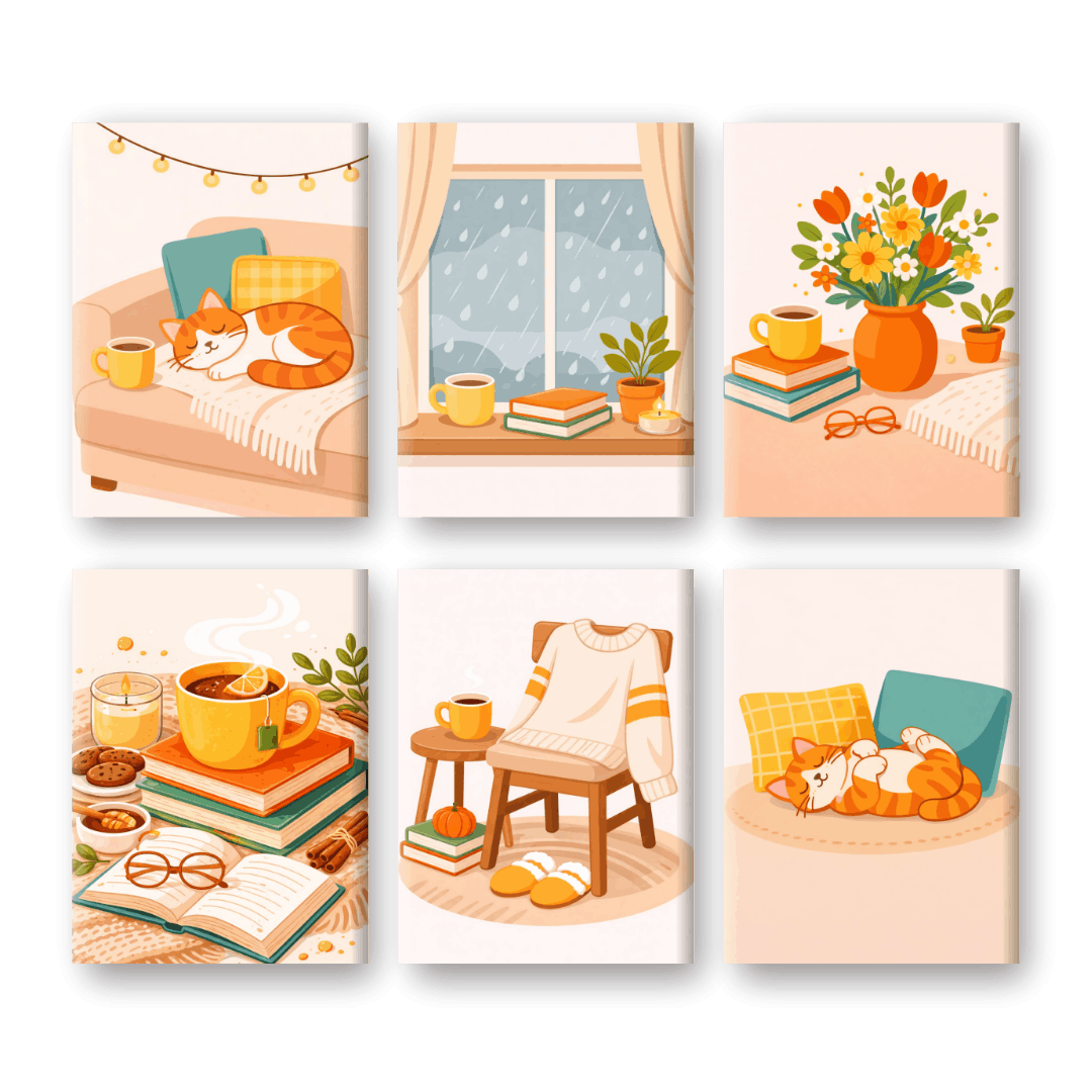 Cozy Coffee & Tea Moments - Paint by Numbers Kit