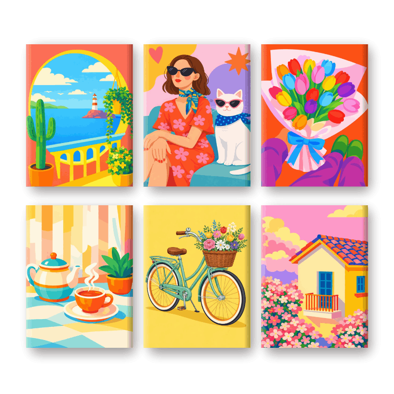Joyful Days Mini Paintings - Paint by Numbers Kit