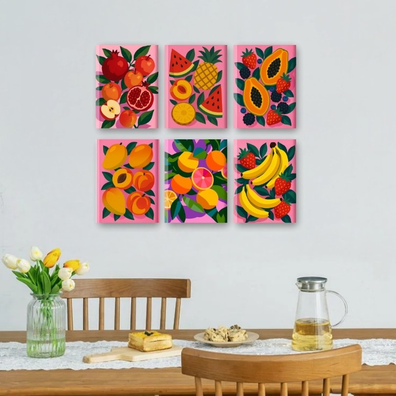 6 Mini Paintings - Tropical Fruit Palette - Detail 2