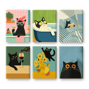 6 Mini Paintings - Whimsical Cat Collection - Paint by Numbers Kit