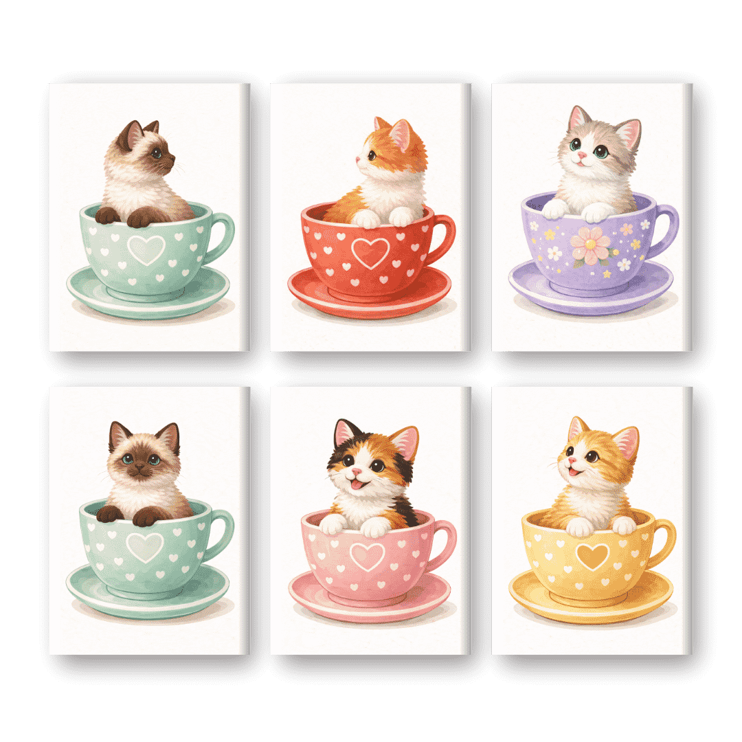 Kittens & Cups Cuteness - Paint by Numbers Kit