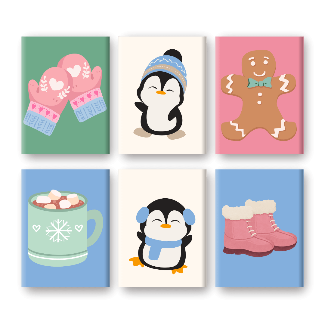 6 Mini Winter Wonderland Set - Paint by Numbers Kit