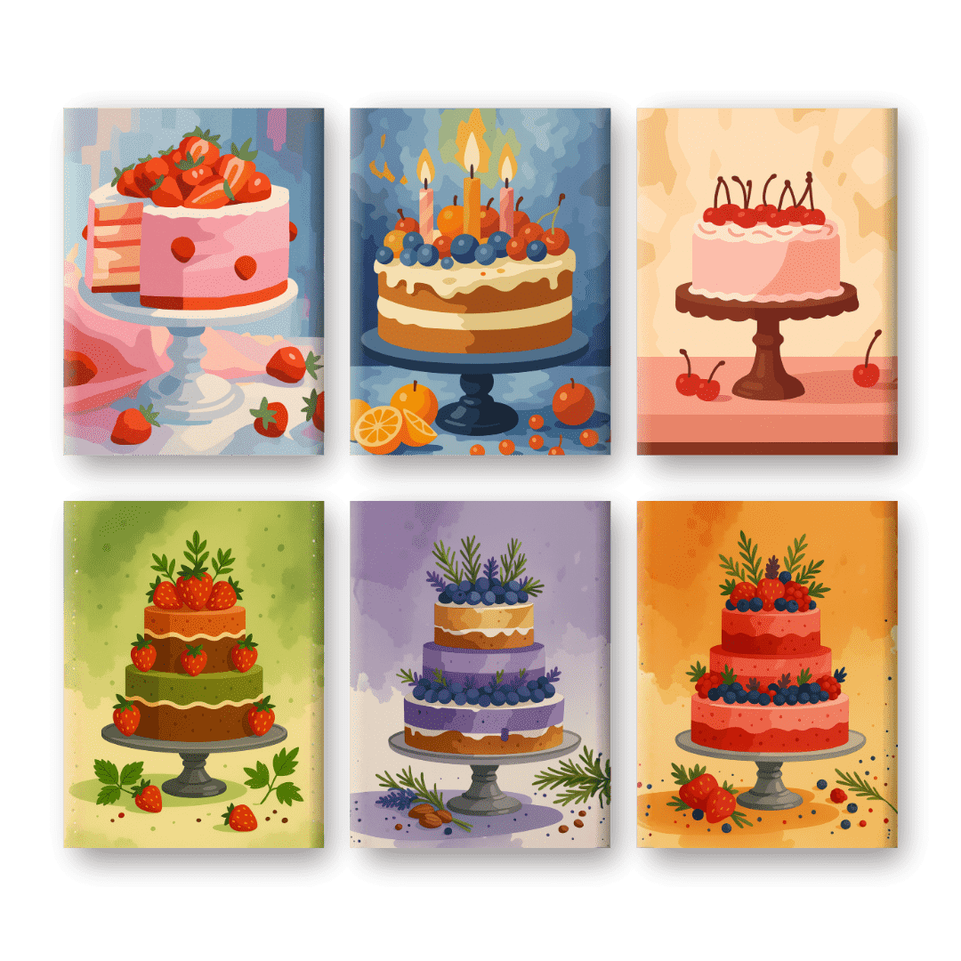 Sweet Celebrations & Delicious Cakes - Paint by Numbers Kit
