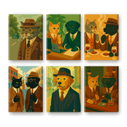 Detective Cat & Dog Duo - Paint by Numbers Kit