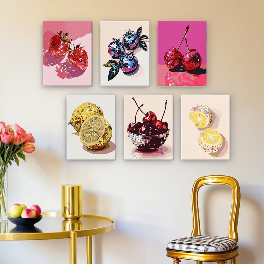 6 Mini Paintings - Fruit Fiesta - Detail 2
