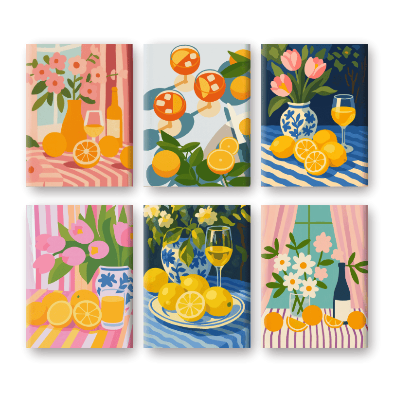 Floral & Refreshing Drinks Set - Paint by Numbers Kit
