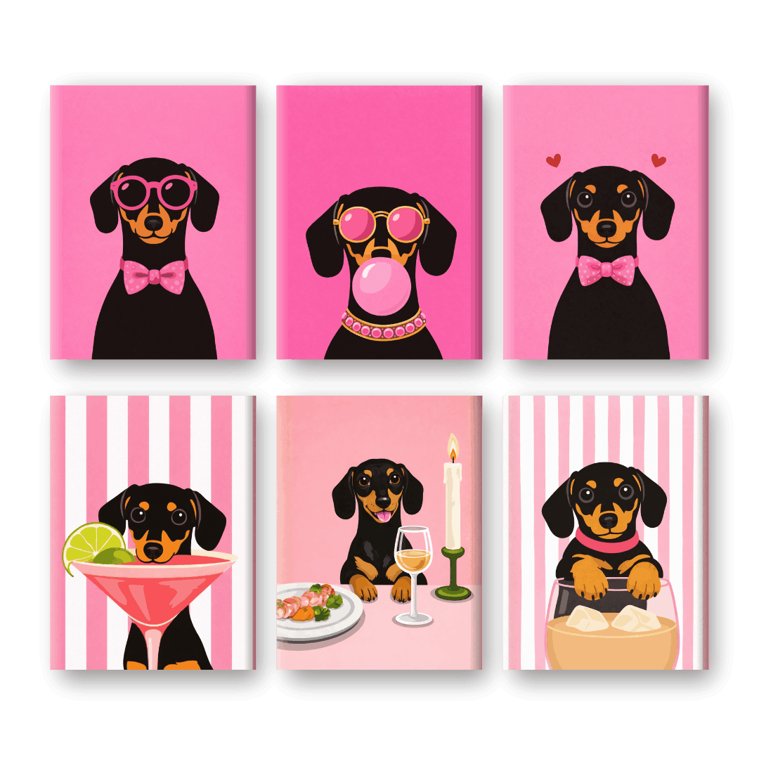 Pink Dachsund Charm | Paint by Number - Paint by Numbers Kit