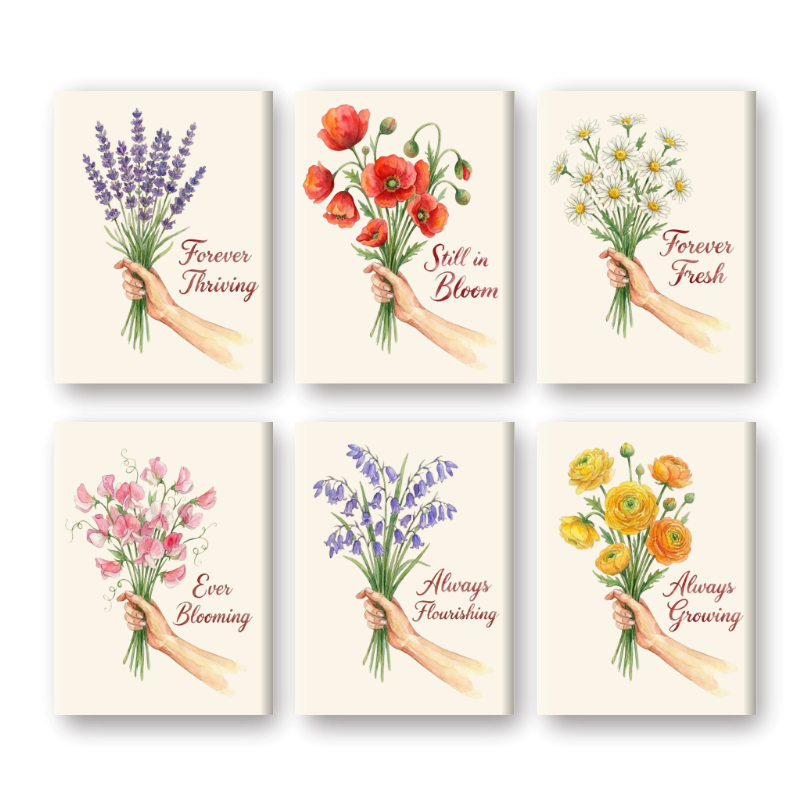 Whispering Blooms & Quotes Mini Set - Paint by Numbers Kit