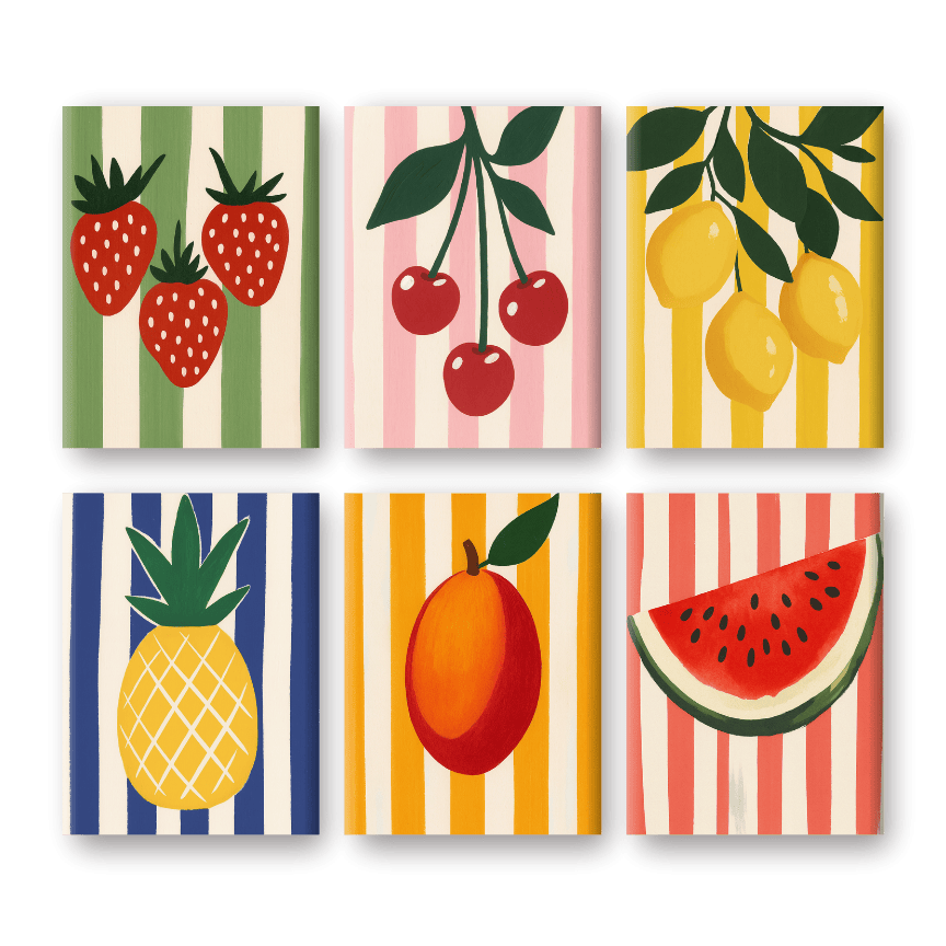 Vibrant Fruits Mini Paintings Set - Paint by Numbers Kit