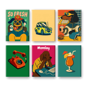 Funky Pups: Retro Dog Vibes - Paint by Numbers Kit