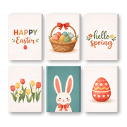 6 Mini Paintings - Easter Happiness - Paint by Numbers Kit