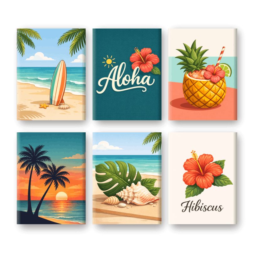 Hawaiian Aloha Mini Set | Sunset & Surf - Paint by Numbers Kit