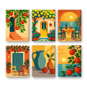 6 Mini Paintings - Italian Sunshine - Paint by Numbers Kit