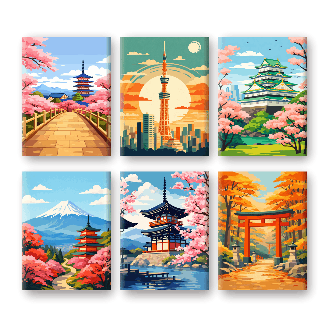 Japanese Serenity Mini Set | Paint by Number - Paint by Numbers Kit