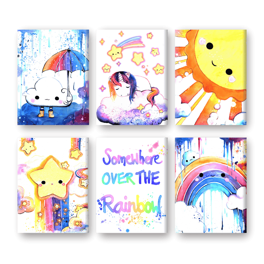 Rainbow Dreams Mini Paintings - Paint by Numbers Kit
