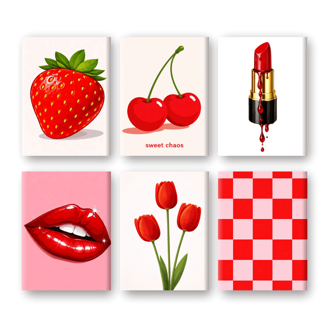 Red Elegance | Mini Art Collection - Paint by Numbers Kit