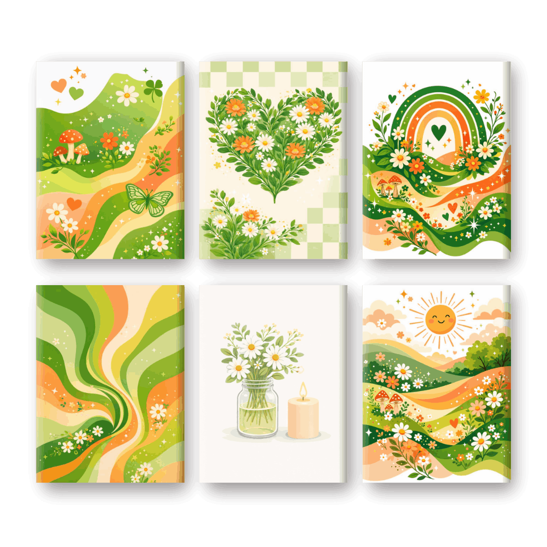6 Mini Paintings - Verdant Garden Bliss - Paint by Numbers Kit