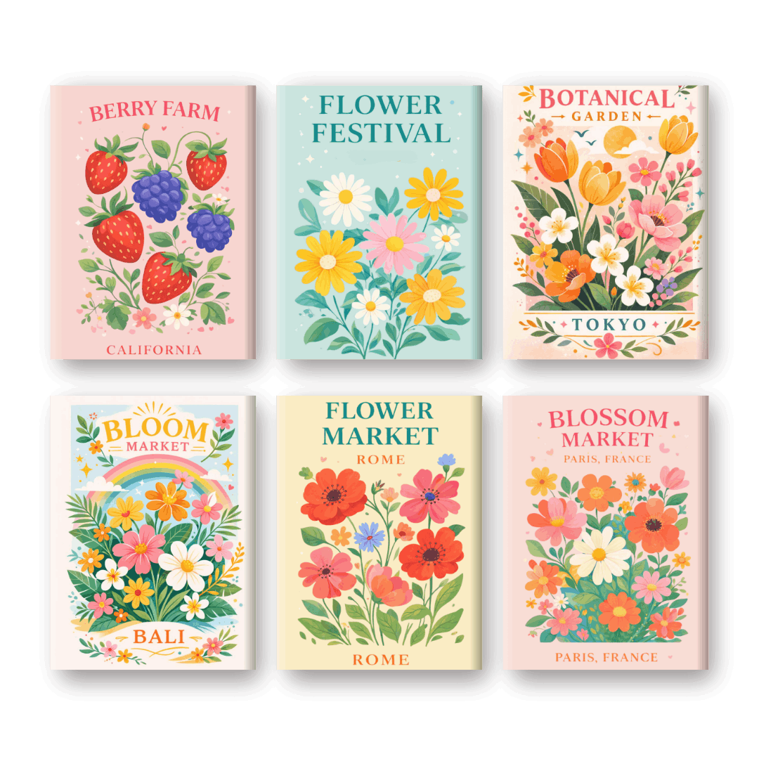Florals in Bloom Mini Set - Paint by Numbers Kit