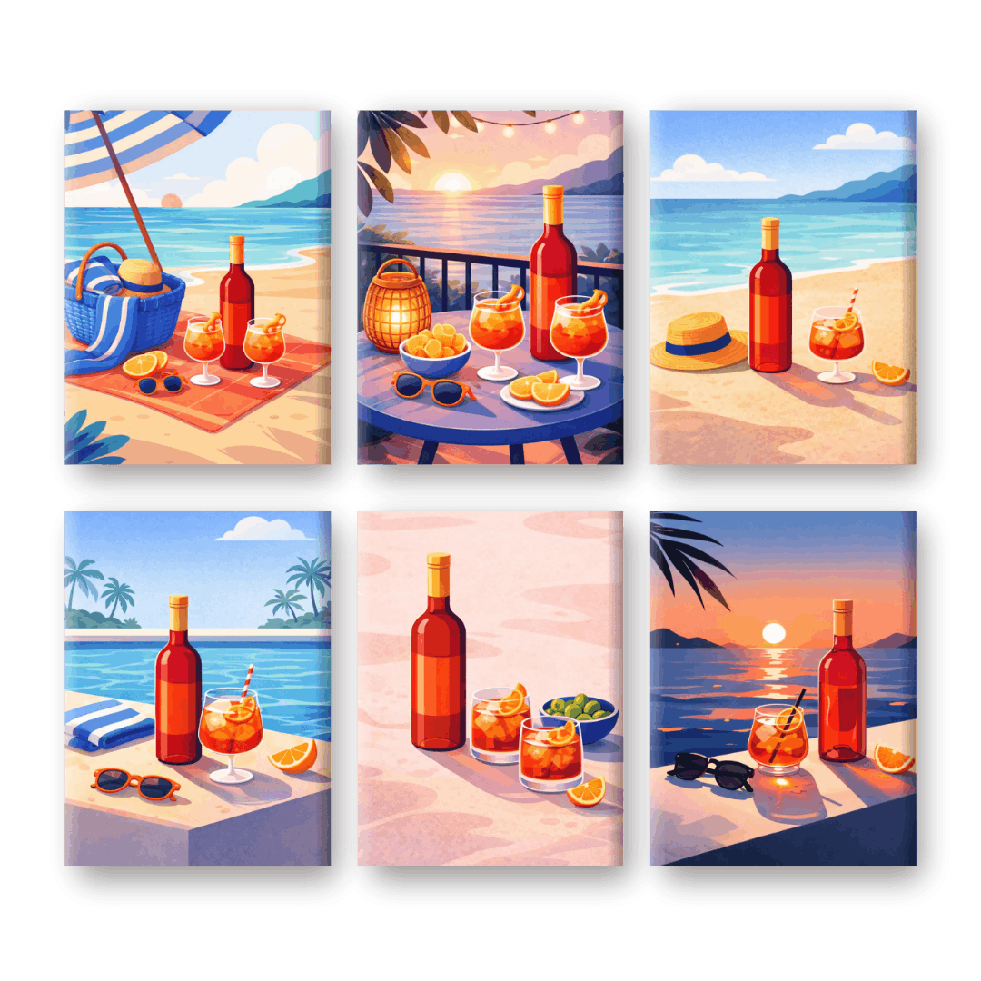 Sunset Sips Mini Art Collection - Paint by Numbers Kit