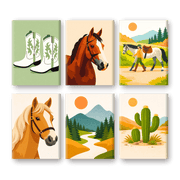 Western Horses & Cacti - Paint by Numbers Kit