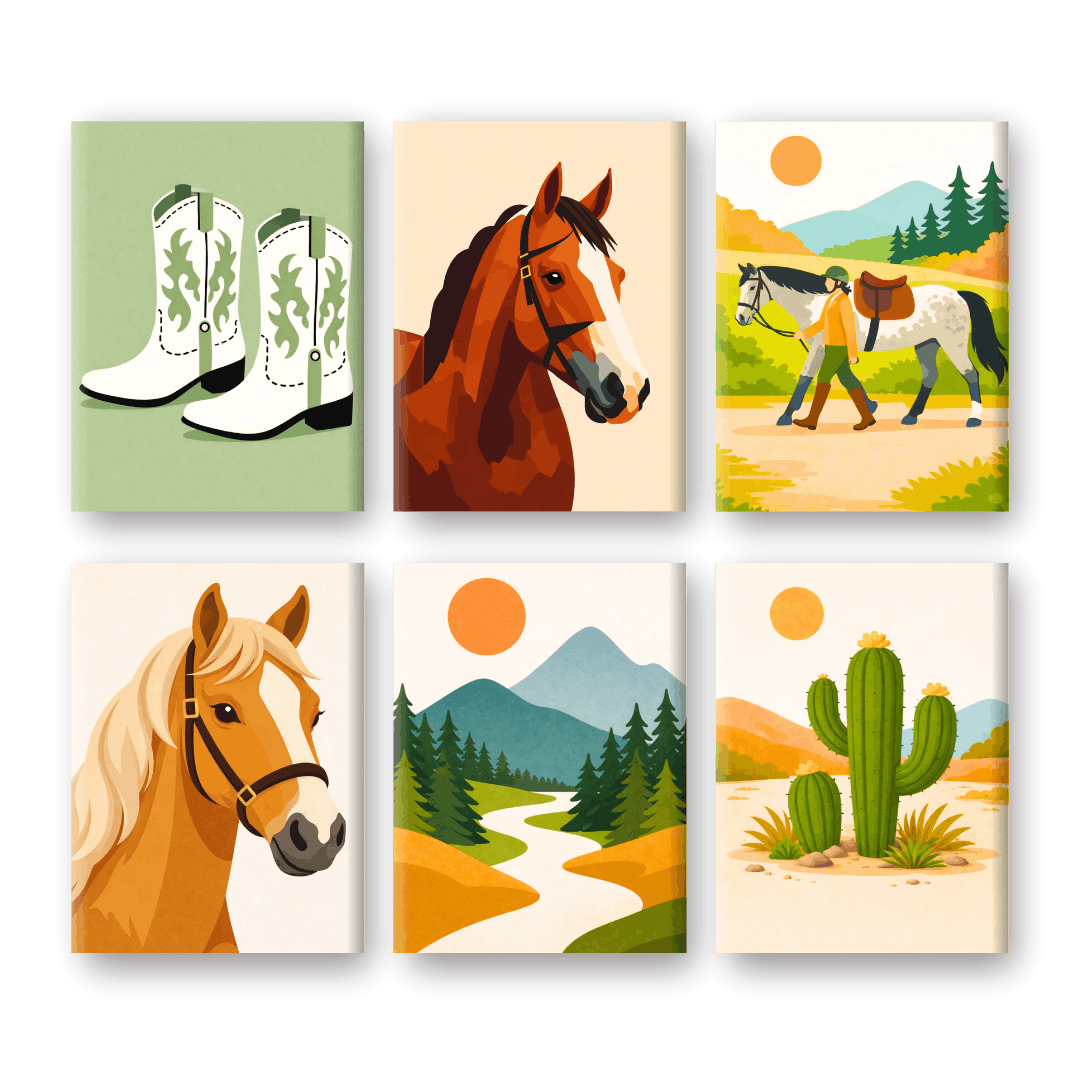 Western Horses & Cacti - Paint by Numbers Kit