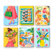 6 Mini Paintings - Springtime Splash - Paint by Numbers Kit