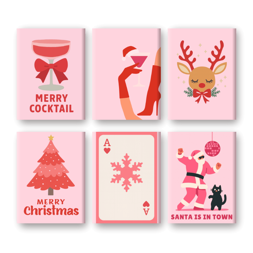 Pink Christmas Vibes Mini Set - Paint by Numbers Kit