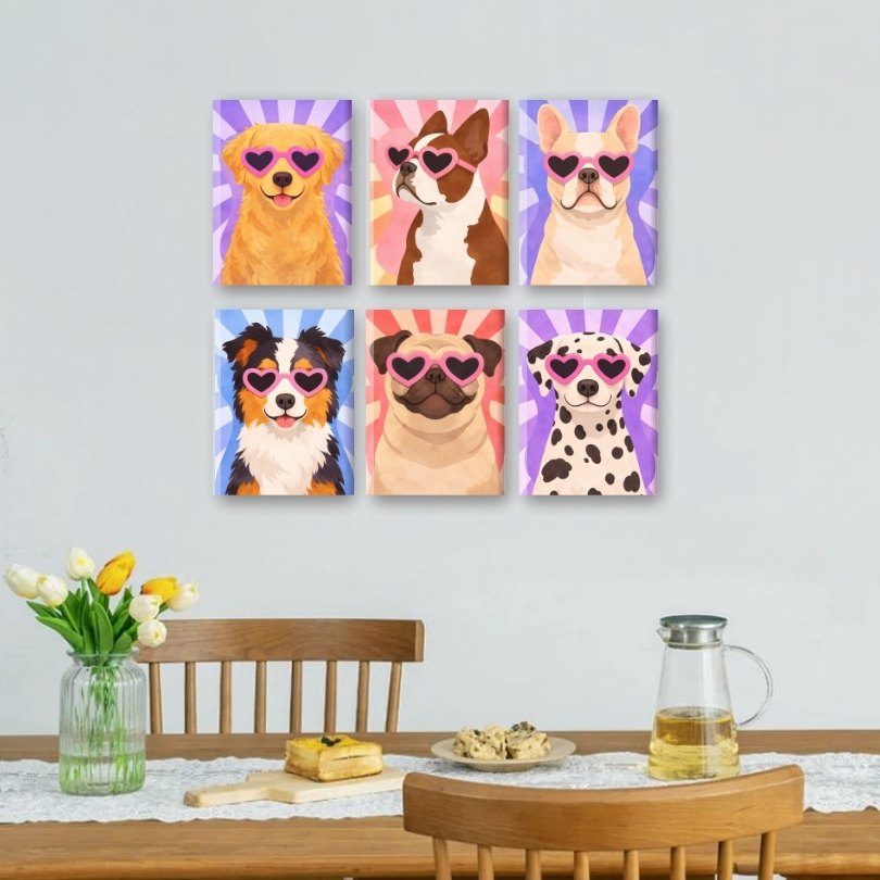 Playful Pups in Pop Art Style - Detail 2