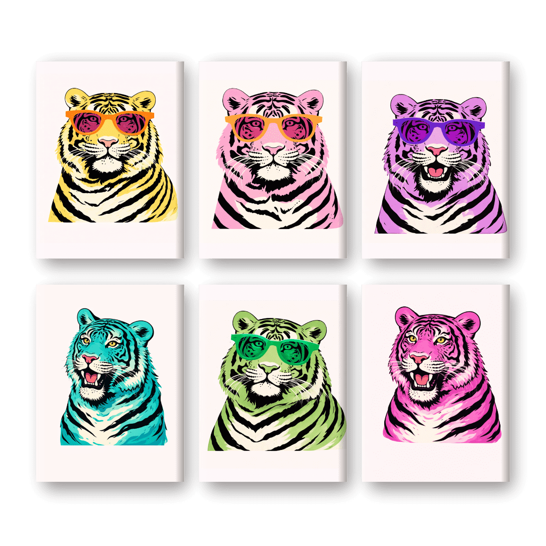 Vibrant Tiger Pop Art Set - Paint by Numbers Kit