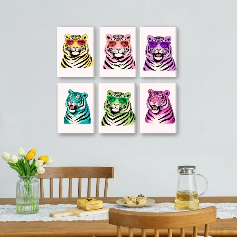 Vibrant Tiger Pop Art Set - Detail 2