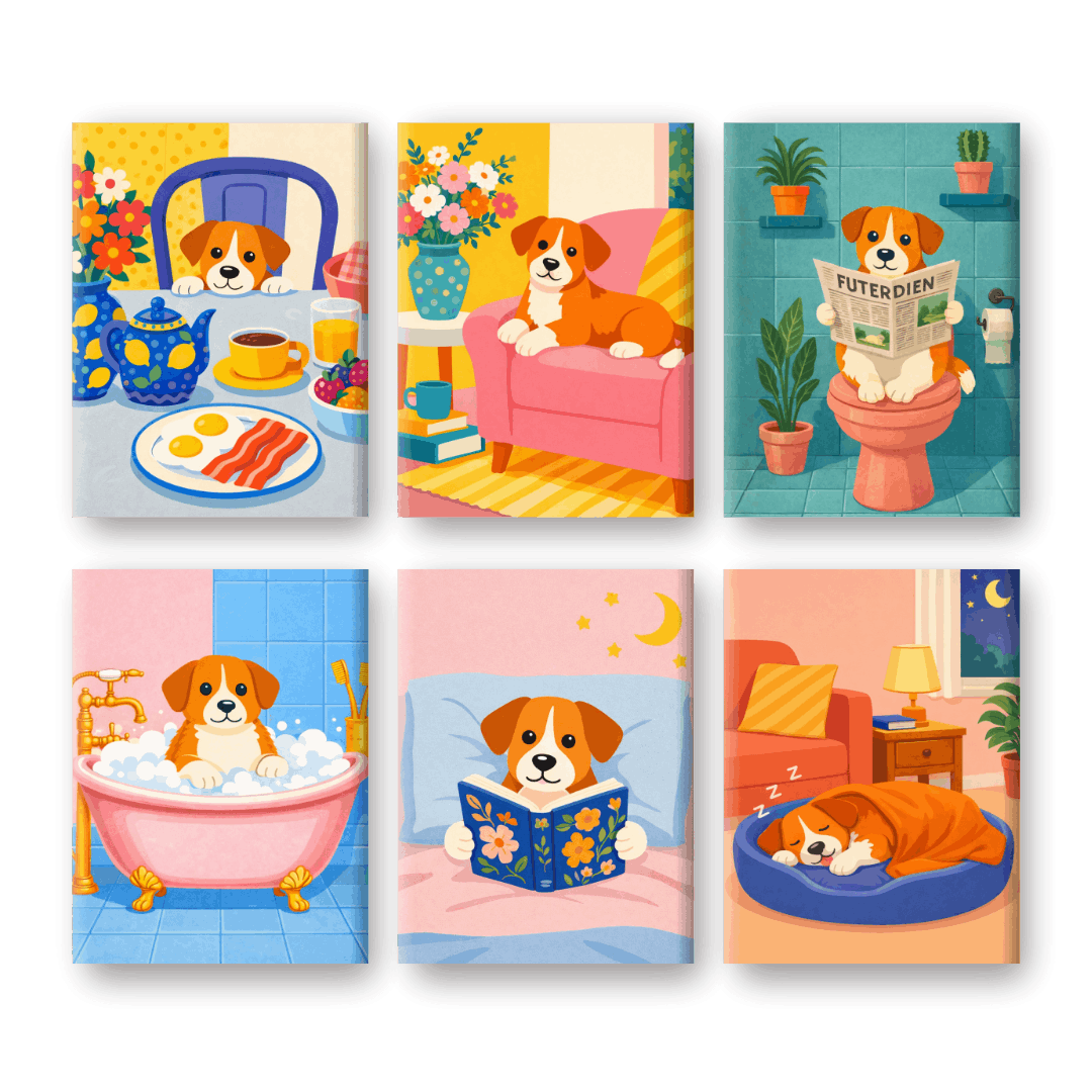 Puppy Morning Routine - Paint by Numbers Kit