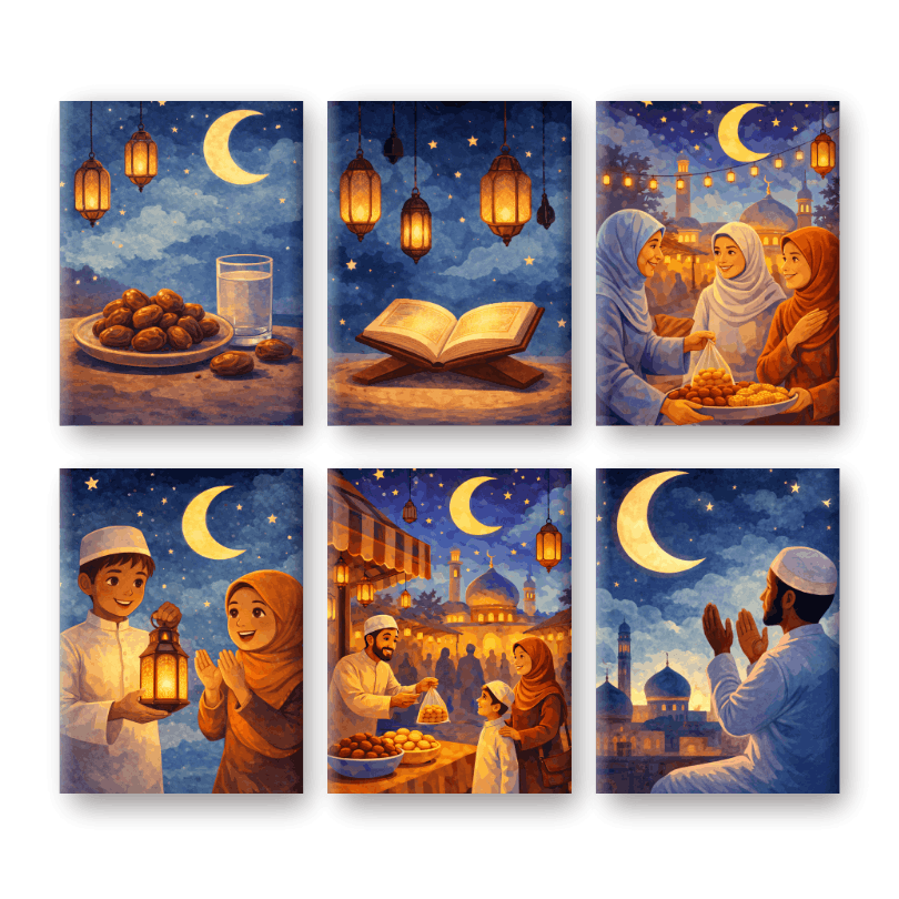 Ramadan Evenings Mini Art Set - Paint by Numbers Kit