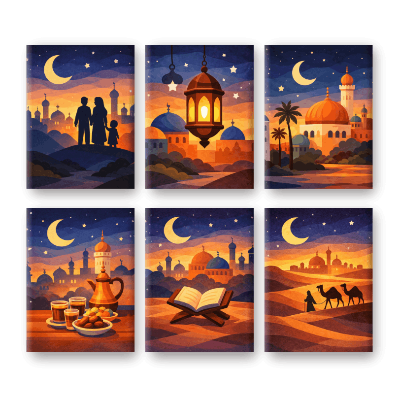 Ramadan Nightscapes Mini Art Set - Paint by Numbers Kit