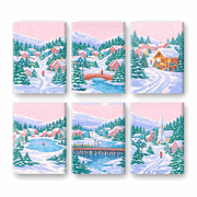 Snowy Village Escape | Paint by Number - Paint by Numbers Kit
