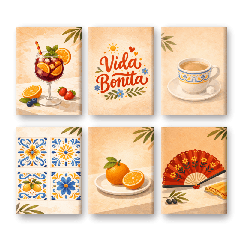 Spanish Vida Bonita Mini Collection - Paint by Numbers Kit
