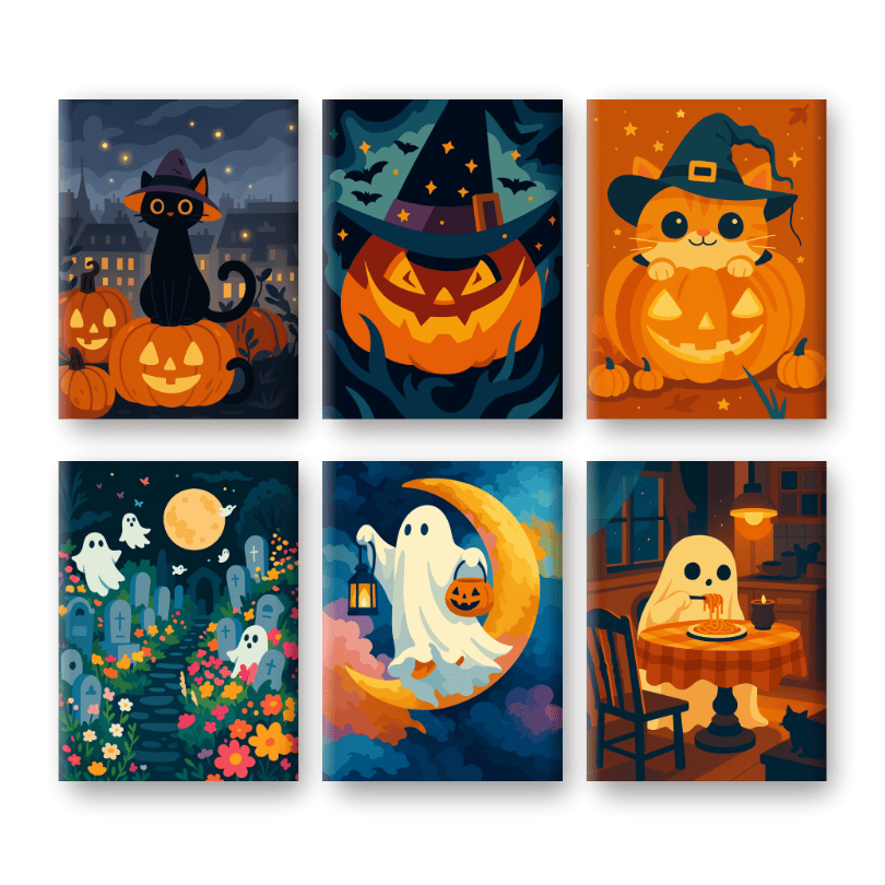 Spooky Halloween Miniatures - Paint by Numbers Kit
