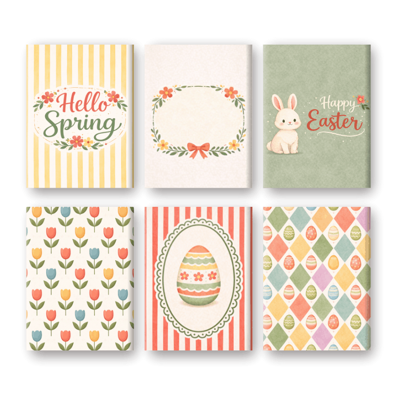 6 Mini Paintings - Springtime Joy & Easter - Paint by Numbers Kit