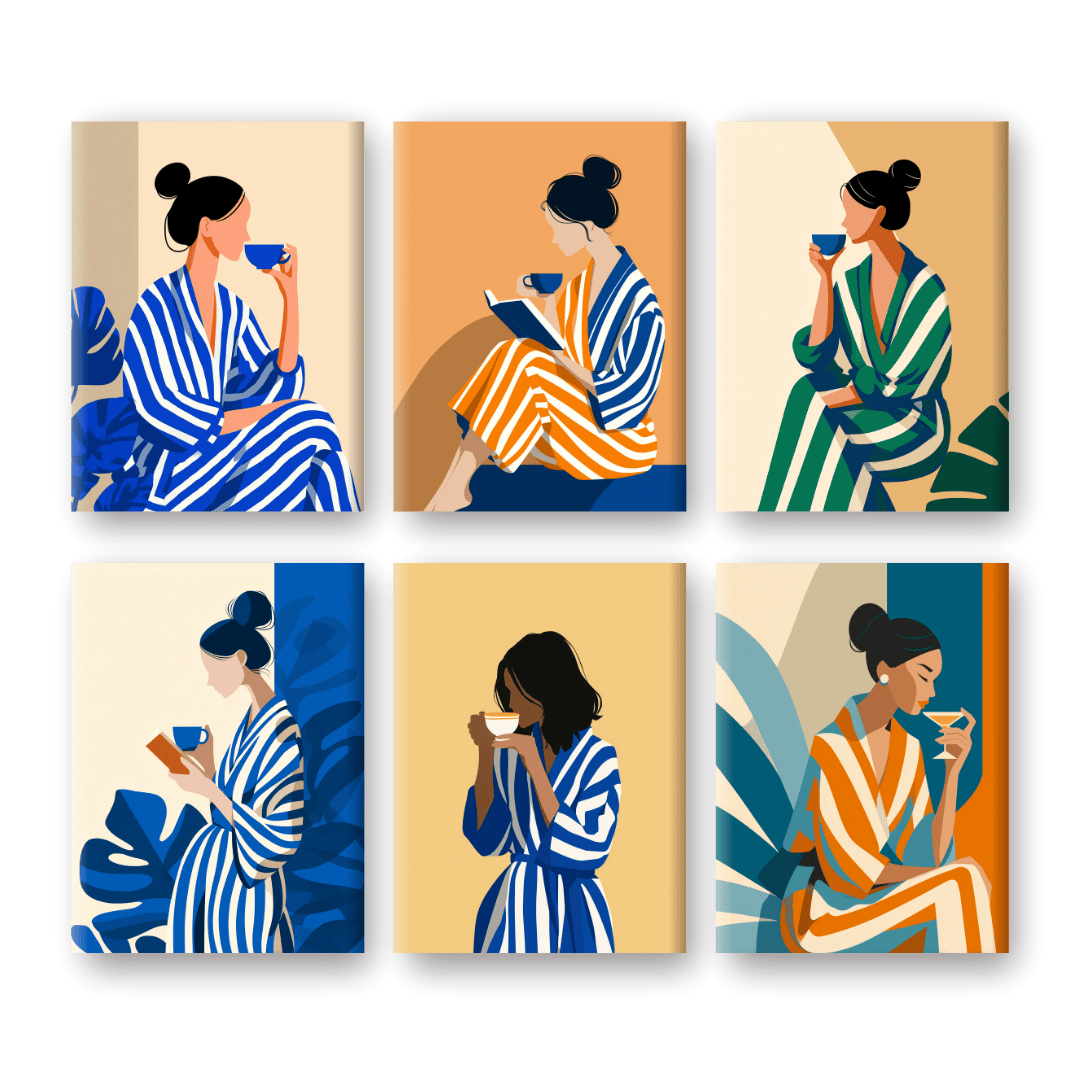 Striped Elegance Mini Paintings - Paint by Numbers Kit