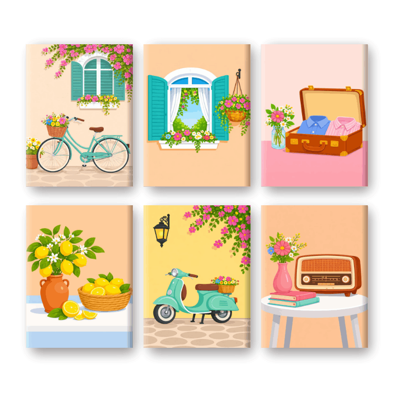 6 Mini Italian Sunshine - Paint by Numbers Kit