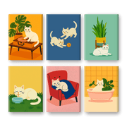 Cozy White Cat Moments - Paint by Numbers Kit