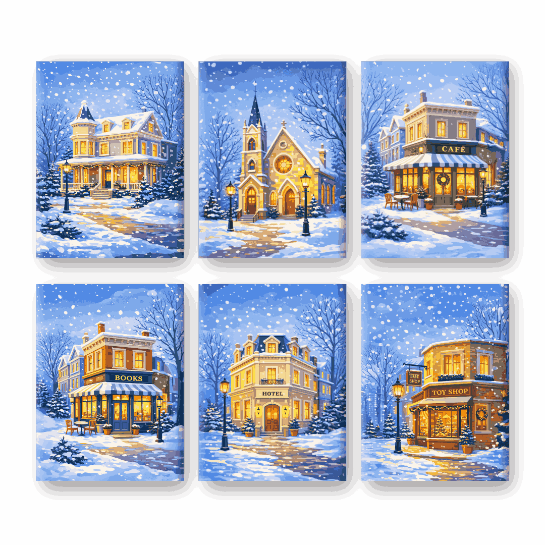Winter Streets & Cozy Corners | Paint by Number - Paint by Numbers Kit