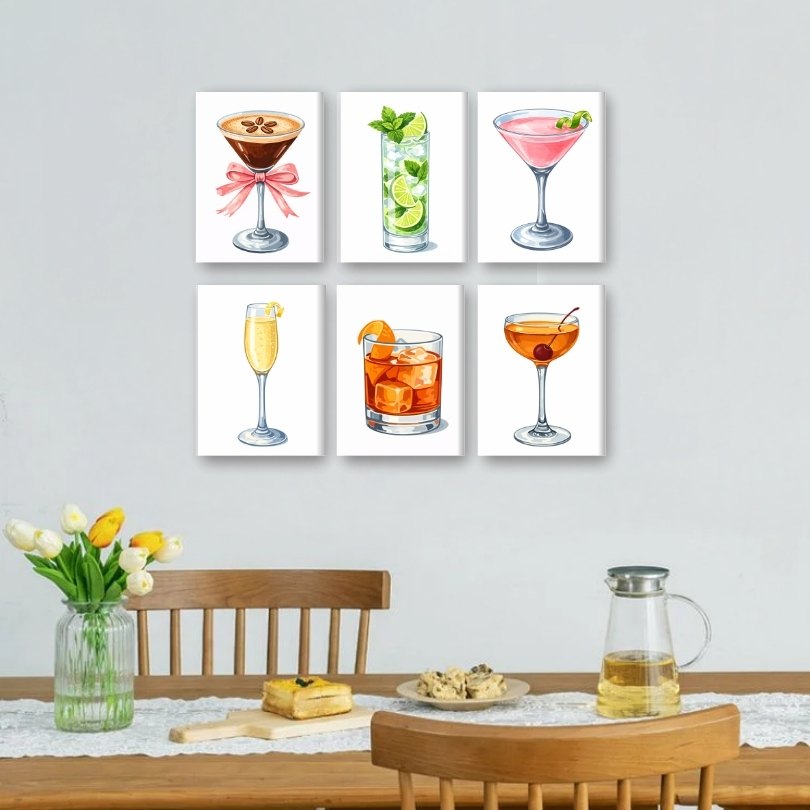 6 Mini Paintings - Curated Cocktail Collection - Detail 2