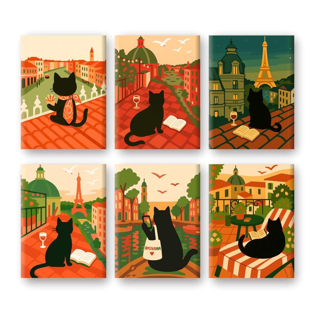 Wanderlust Cat Adventures - Paint by Numbers Kit