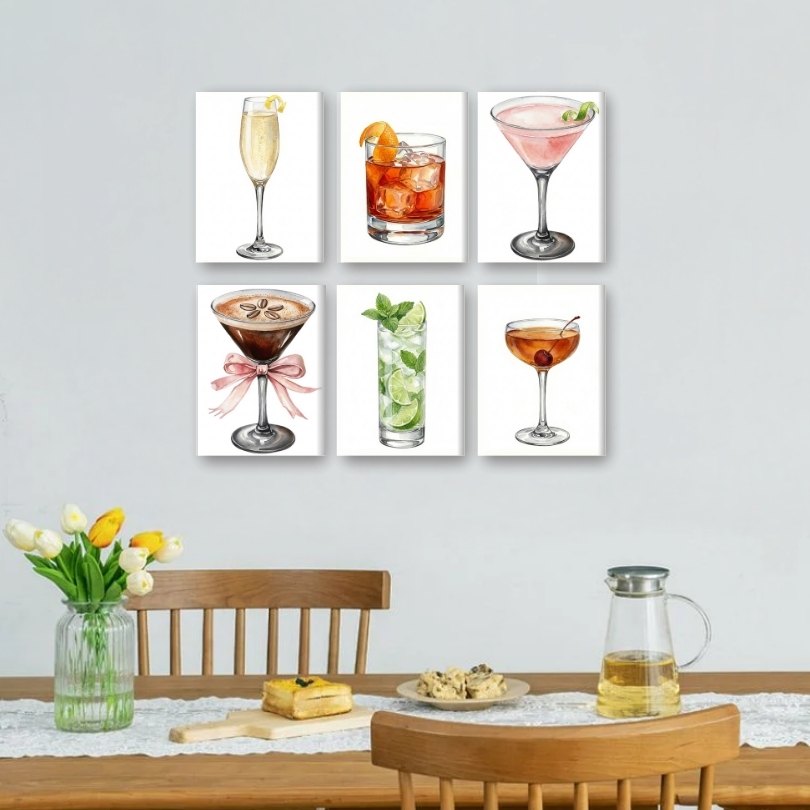 6 Mini Paintings - Sparkling Cocktail Moments - Detail 2