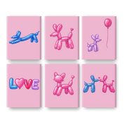 6 Mini Paintings - Playful Balloon Creatures - Paint by Numbers Kit