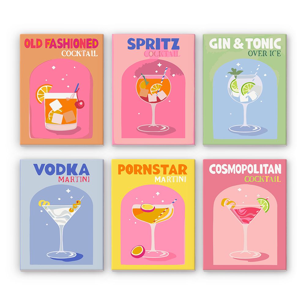 Bright Cocktail Party Set - Paint by Numbers Kit
