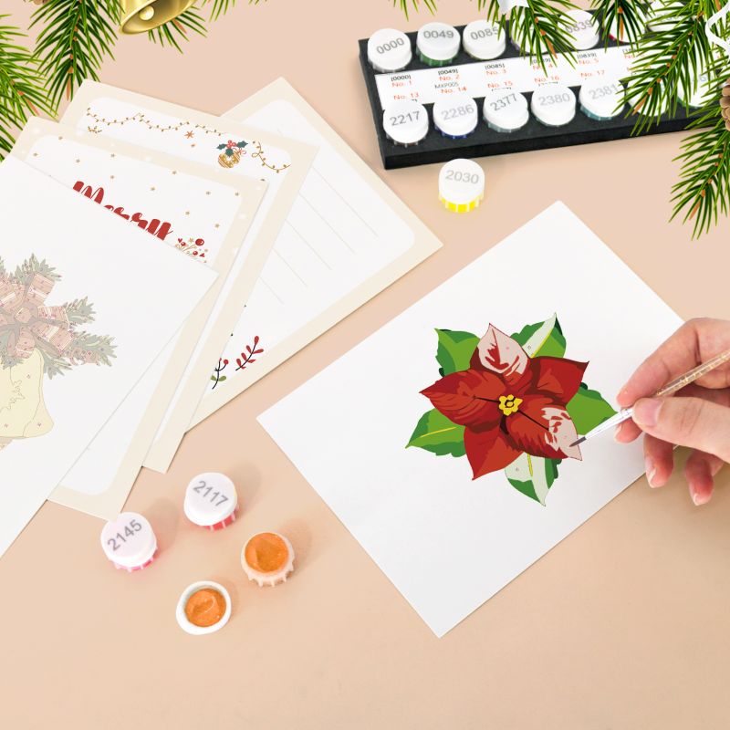 Festive Holiday Postcards | Paint by Number - Detail 7