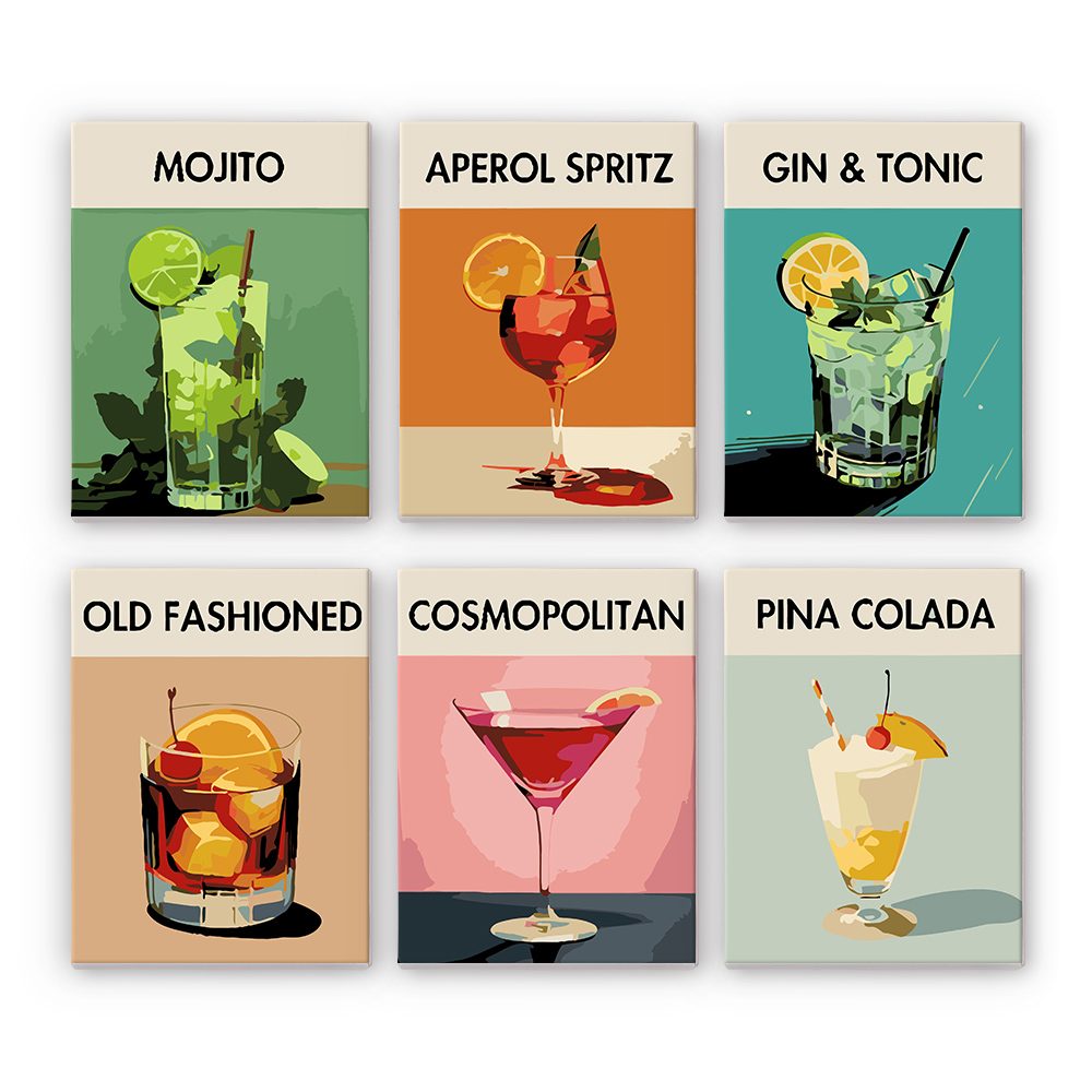 Elegant Cocktail Collection - Paint by Numbers Kit