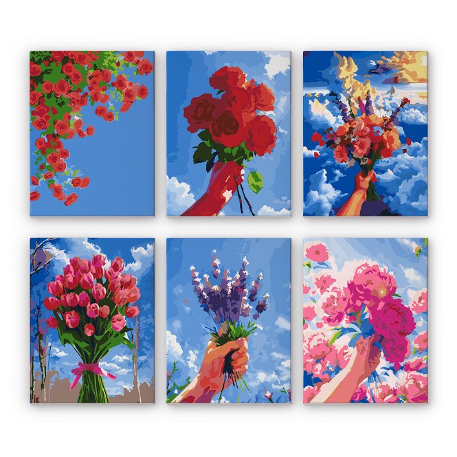 Skyward Blooms | Mini Flower Set - Paint by Numbers Kit